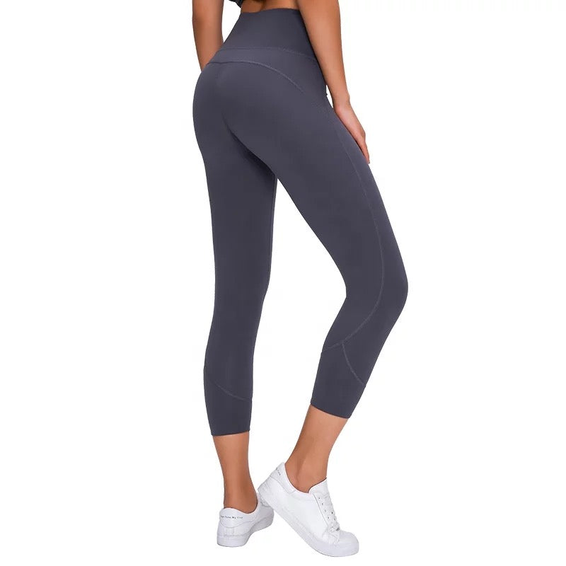 Fitness nylon spandex women cropped yoga capri leggings